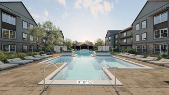Pool with relaxing chairs